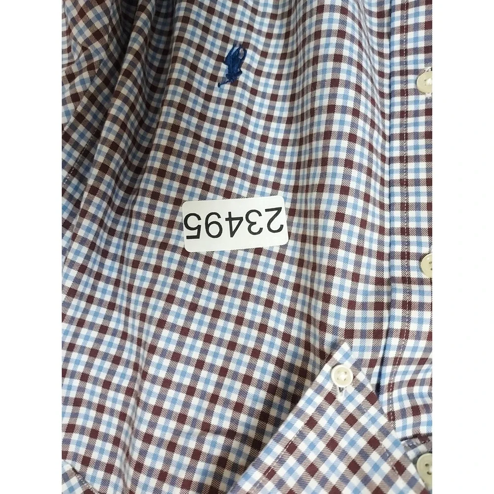 NEW Polo Ralph Lauren Shirt Mens XXL Gingham Plaid Long Sleeve Lightweight 2XL